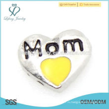 Новый дизайн Смазливая мама Сердце плавающей прелести для стеклянной памяти Плавающие, семейные прелести
